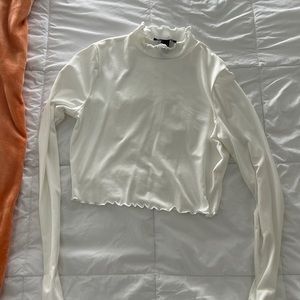 Mock Neck White Long Sleeve
